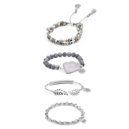 Silver Arcadia Bracelet Stack