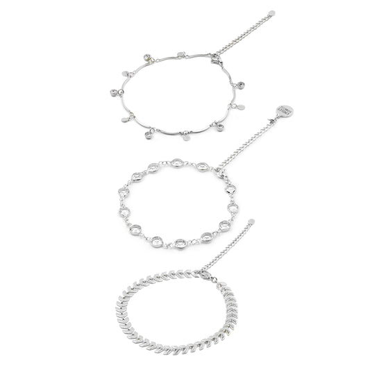 Goddess Collection - Silver Camilla Anklet Set