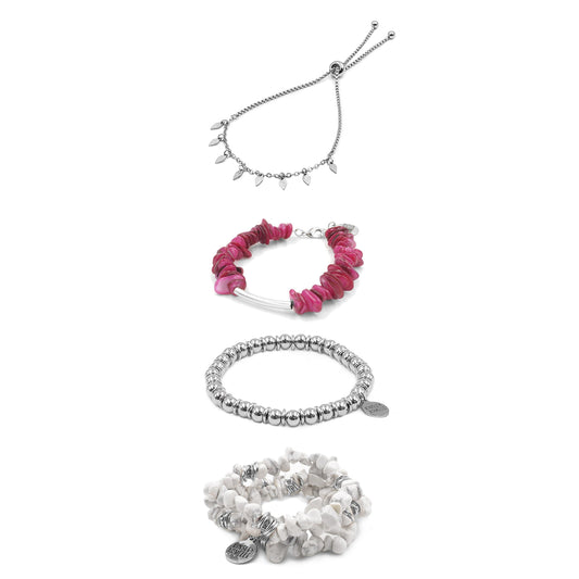 Silver Claudia Bracelet Stack