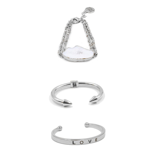 Silver Dover Bracelet Stack