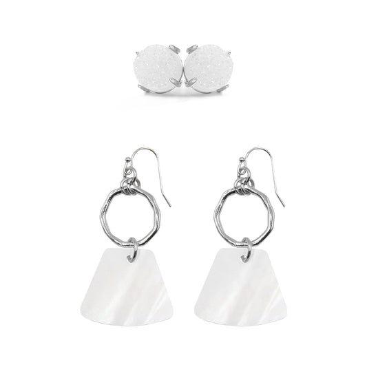 Silver Emma Earrings Set
