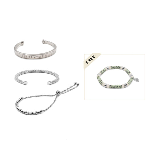 Silver Jordyn Bracelet Stack