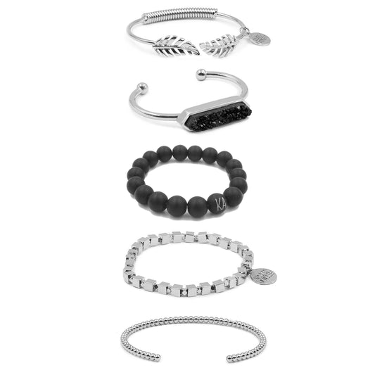 Silver Kaia Bracelet Stack