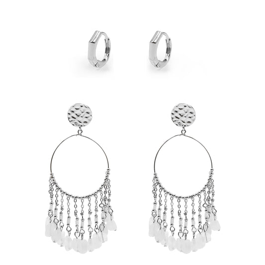 Silver Lyla Earrings Set