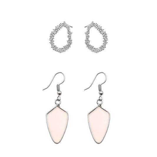 Silver Rosea Earrings Set
