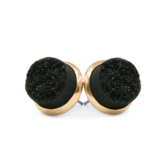 Stone Collection - Raven Quartz Stud Earrings