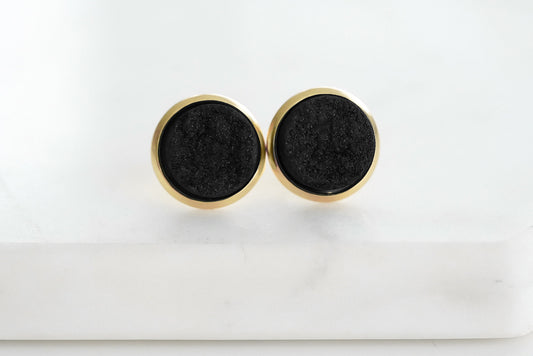 Stone Collection - Raven Quartz Stud Earrings