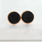 Stone Collection - Rose Gold Raven Quartz Stud Earrings