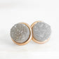 Stone Collection - Rose Gold Stormy Quartz Stud Earrings