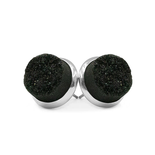 Stone Collection - Silver Raven Quartz Stud Earrings