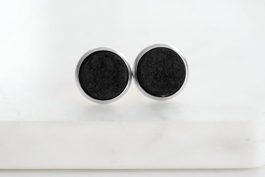 Stone Collection - Silver Raven Quartz Stud Earrings