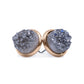 Stone Collection - Rose Gold Stormy Quartz Stud Earrings