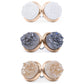 Stone Collection - Rose Gold Quartz Earrings Set