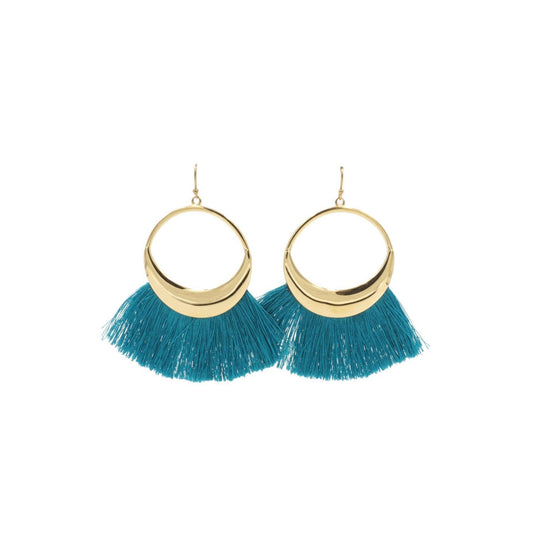 Tassel Collection - Ariel Hoop Fringe Earrings